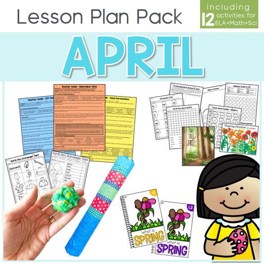 April Lesson Plan Pack | 12 Activities for Math, ELA, + Science