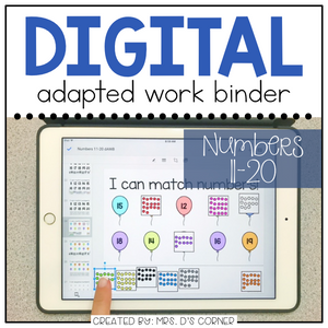 DIGITAL Adapted Work Binder ( Numbers 11-20 )