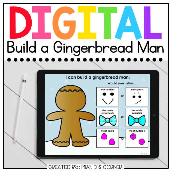 Digital Build a Gingerbread Man | Digital Activities for Distance Learning