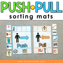 Load image into Gallery viewer, Push and Pull Sorting Mats [2 mats included] | Push and Pull Activity