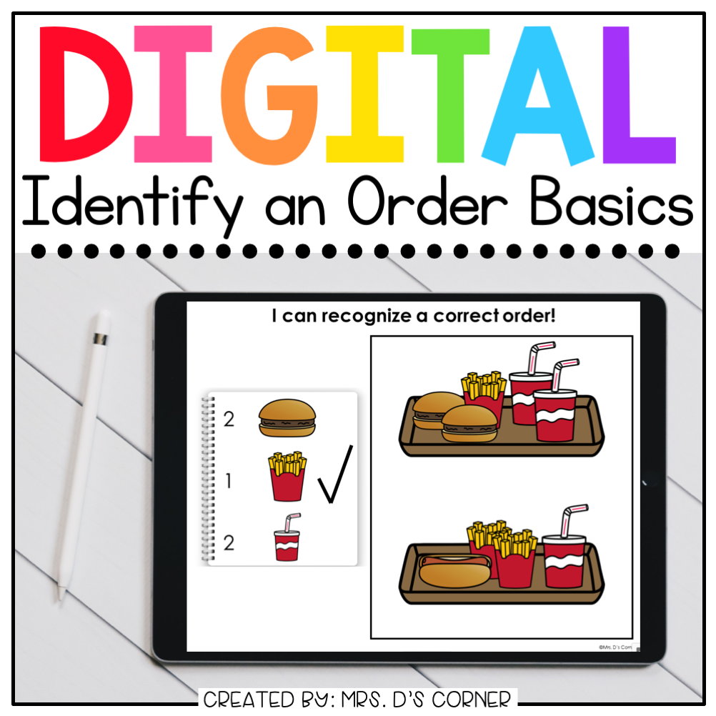Identify the Correct Order Digital Basics for Special Ed | Distance Learning