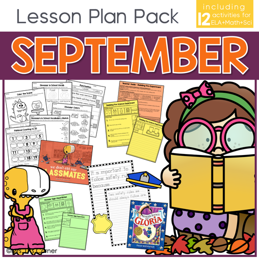 September Lesson Plan Pack | 12 Activities for Math, ELA, + Science