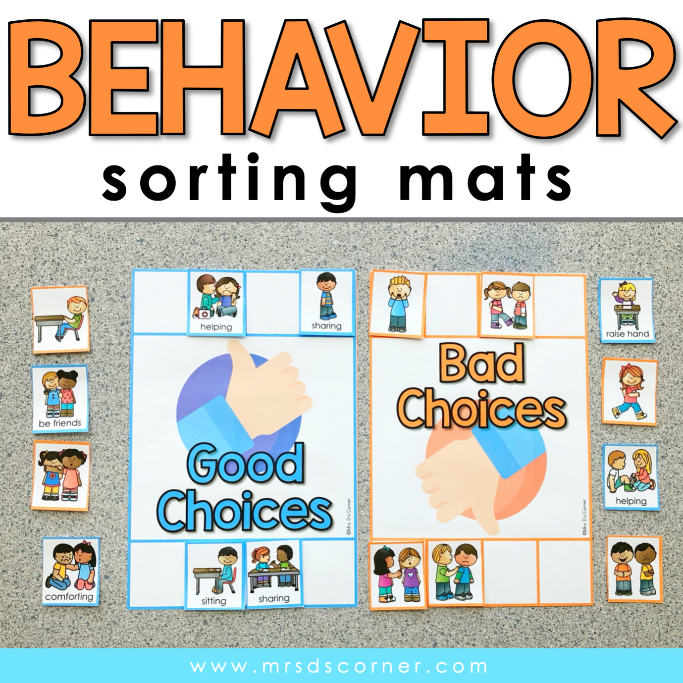 Behavior Sorting Mats [2 mats included] | Good and Bad Behavior Activity