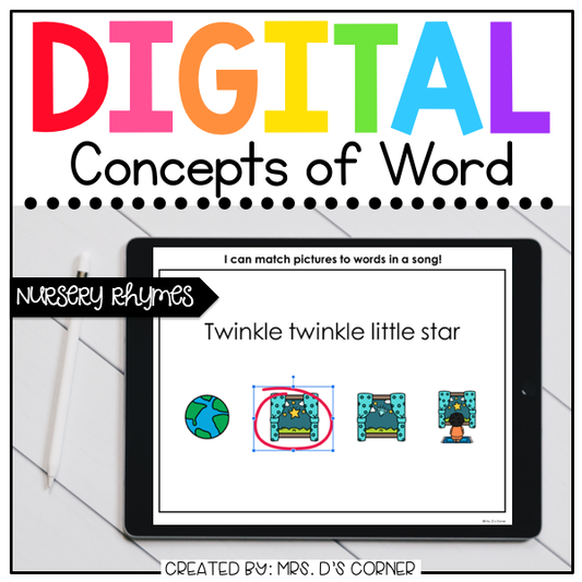 Nursery Rhymes Concepts of Print Digital Activities | Distance Learning