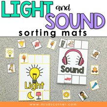 Load image into Gallery viewer, Light and Sound Sorting Mats [2 mats included] | Light and Sound Activity