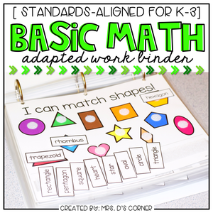 Basic Math Skills Adapted Work Binder® ( for Special Needs )