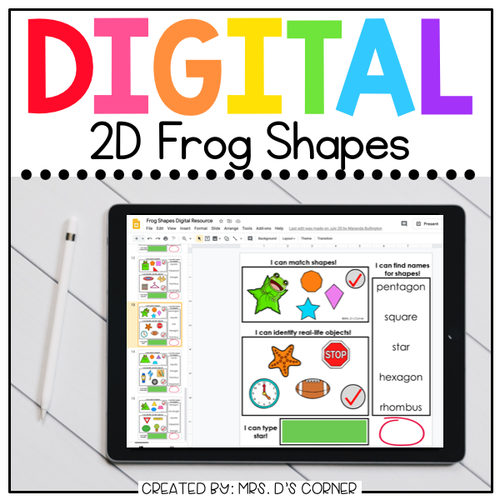 Digital 2D Frog Shapes | Digital Shapes Activity