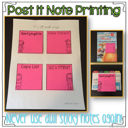 Editable Post It Note Template - 7 sizes [Melonheadz Theme]