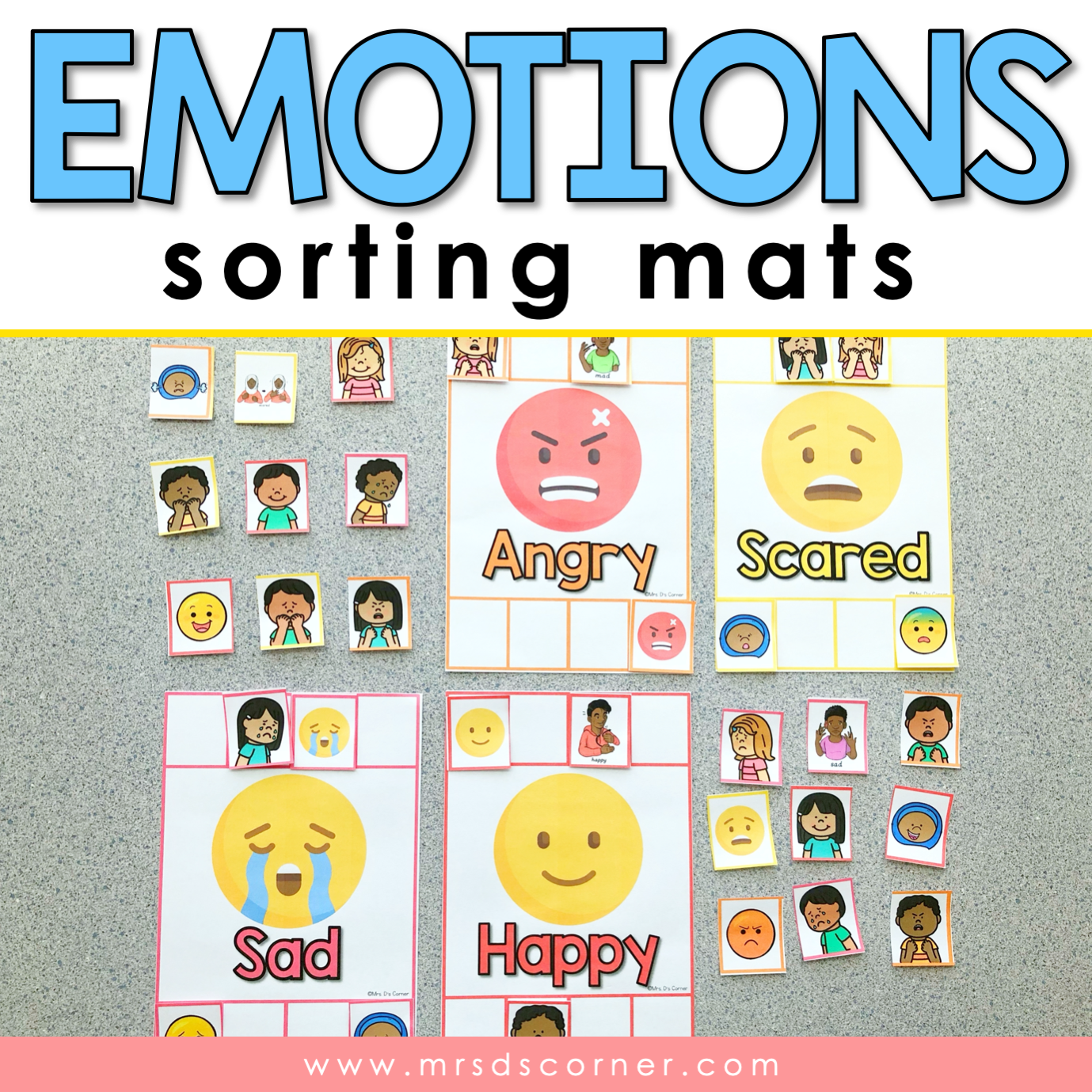 Emotions Sorting Mats [ 10 different emotions ] | Emotions Activity