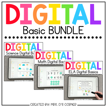 BUNDLE of Digital Basics for ELA, Math and Science | Distance Learning