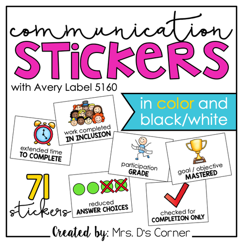 Communication Stickers | Progress Monitoring Stickers [from Teachers to Parents\