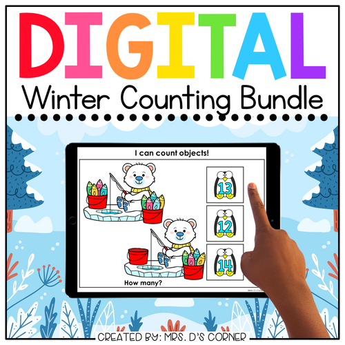 Digital Winter Themed Counting to 20 Activity Bundle | Distance Learning