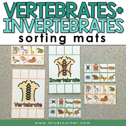 Vertebrates and Invertebrates Activity Sorting Mats [2 mats included]