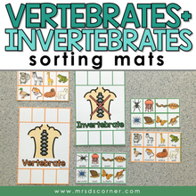 Load image into Gallery viewer, Vertebrates and Invertebrates Activity Sorting Mats [2 mats included]