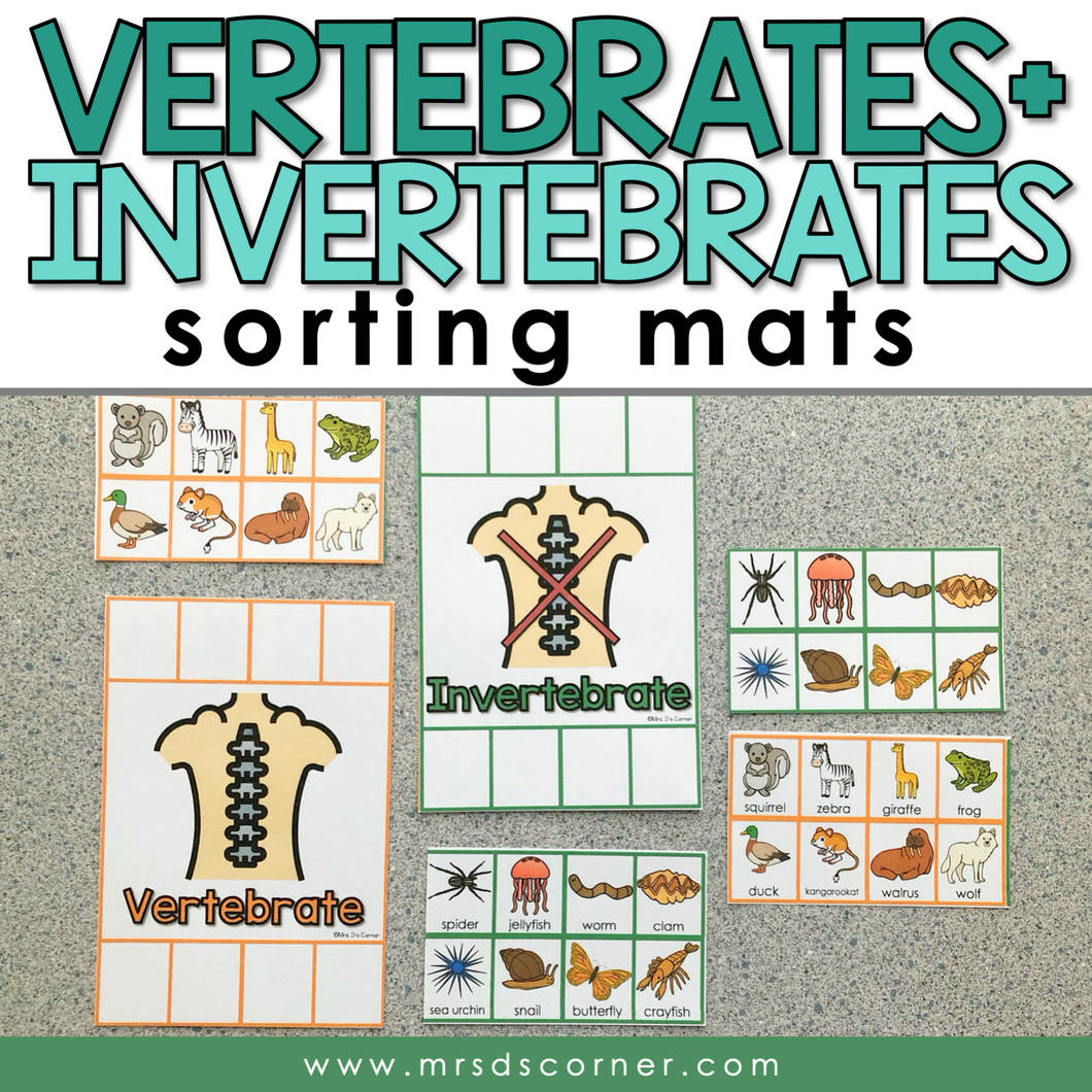 Vertebrates and Invertebrates Activity Sorting Mats [2 mats included]
