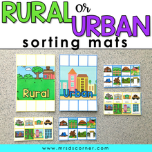 Load image into Gallery viewer, Rural and Urban Sorting Mats [2 mats included] | Rural and Urban Activity