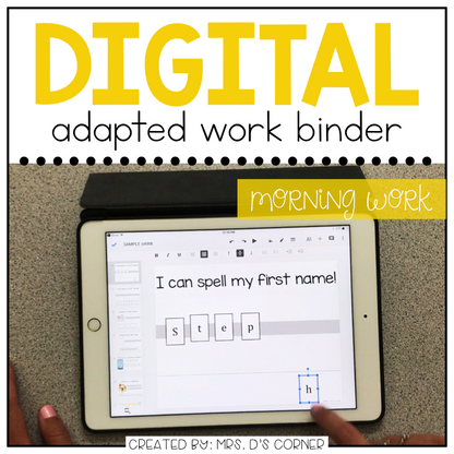 DIGITAL Adapted Work Binder ( Morning Adapted Work Binder)