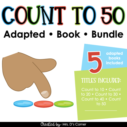 Counting to 50 Adapted Book Bundle [Level 1 and 2] Basic Counting Books