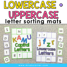 Load image into Gallery viewer, Lowercase and Uppercase Letter Sorting Mats [2 mats included] | Letter Activity