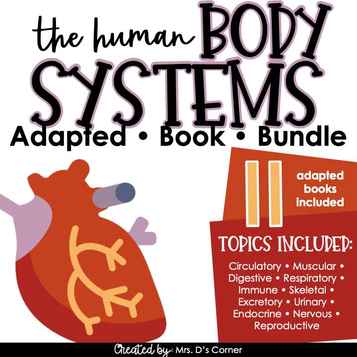 Human Body Systems Adapted Book Bundle [ Level 1 and 2 ] 11 Body Systems