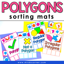 Load image into Gallery viewer, Polygons Sorting Mats [4 mats included] | 2D Shape Activity