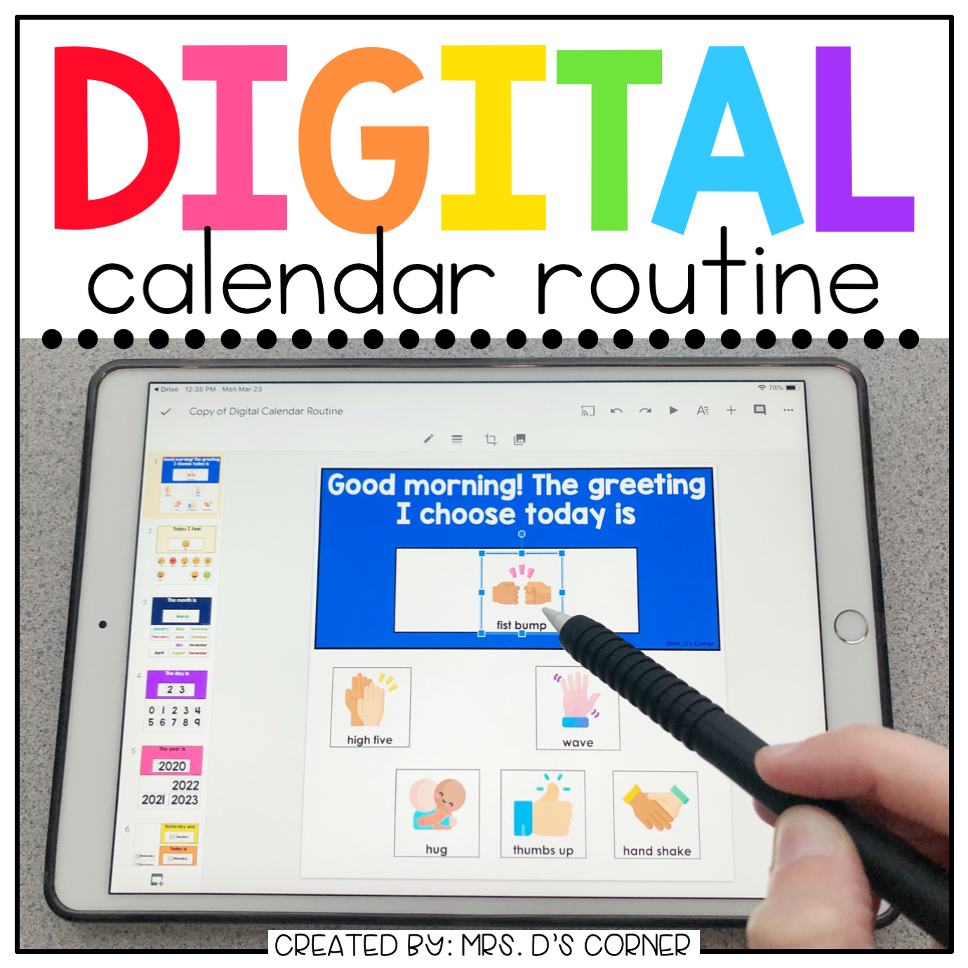 Digital Calendar Routine for Special Ed | Distance Learning Morning Me –  mrsdsshop