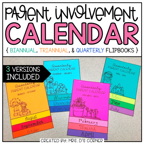 Editable Parent Calendar Flipbook [Quarterly, Biannual, and Triannual]