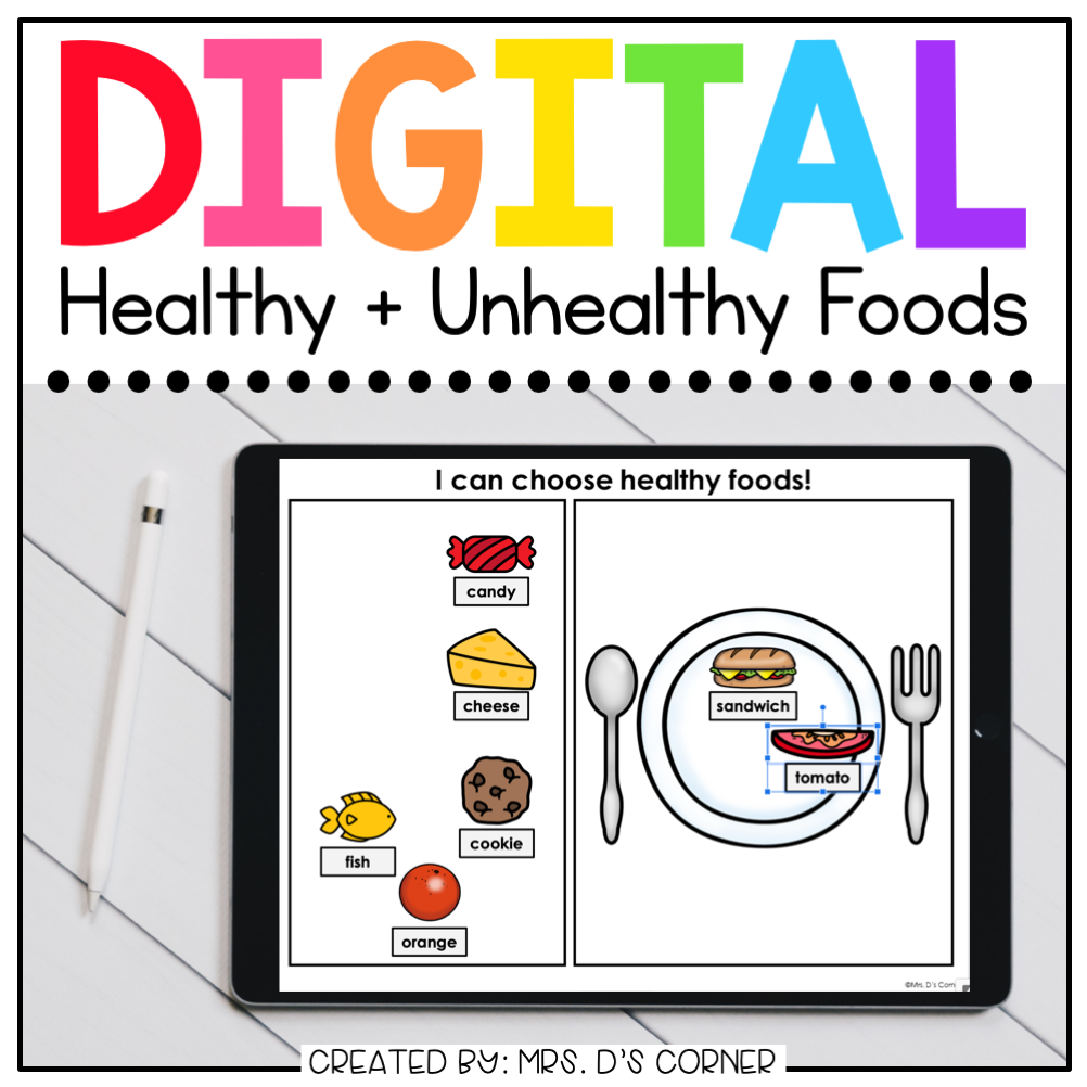 Healthy + Unhealthy Foods Digital Basics for Special Ed | Distance Learning