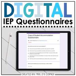 Digital IEP Questionnaires and Input Forms