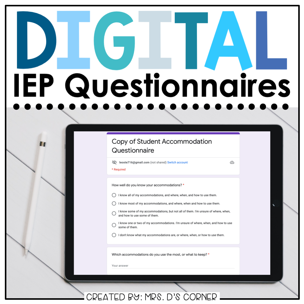 Digital IEP Questionnaires and Input Forms