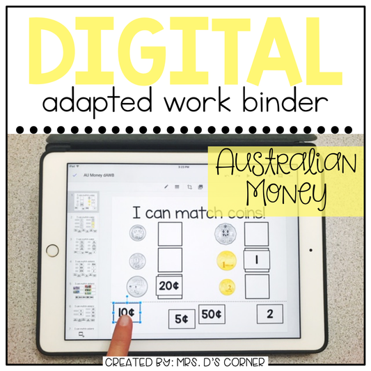 DIGITAL Adapted Work Binder ( Australian Currency )