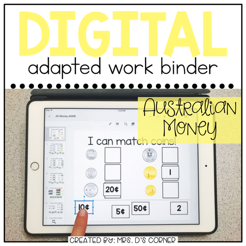 DIGITAL Adapted Work Binder ( Australian Currency )