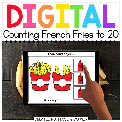 Counting French Fries 10 to 20 Digital Activity | Distance Learning