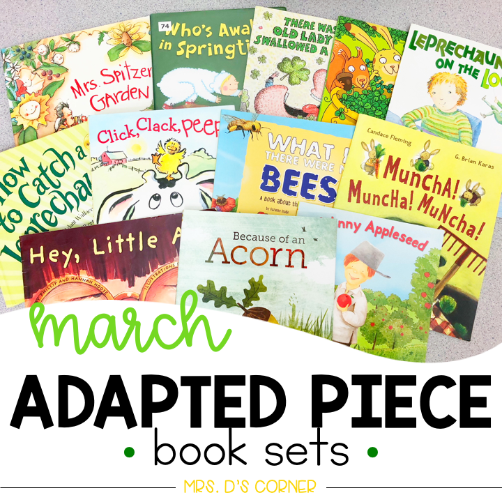 March Adapted Piece Book Set [12 book sets included!] by Mrs Ds Corner