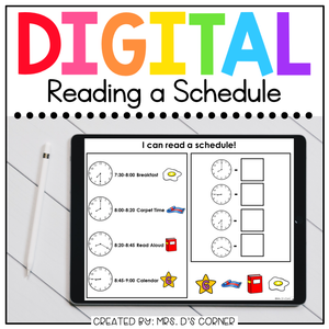 Reading a Schedule Digital Basics for Special Ed | Distance Learning