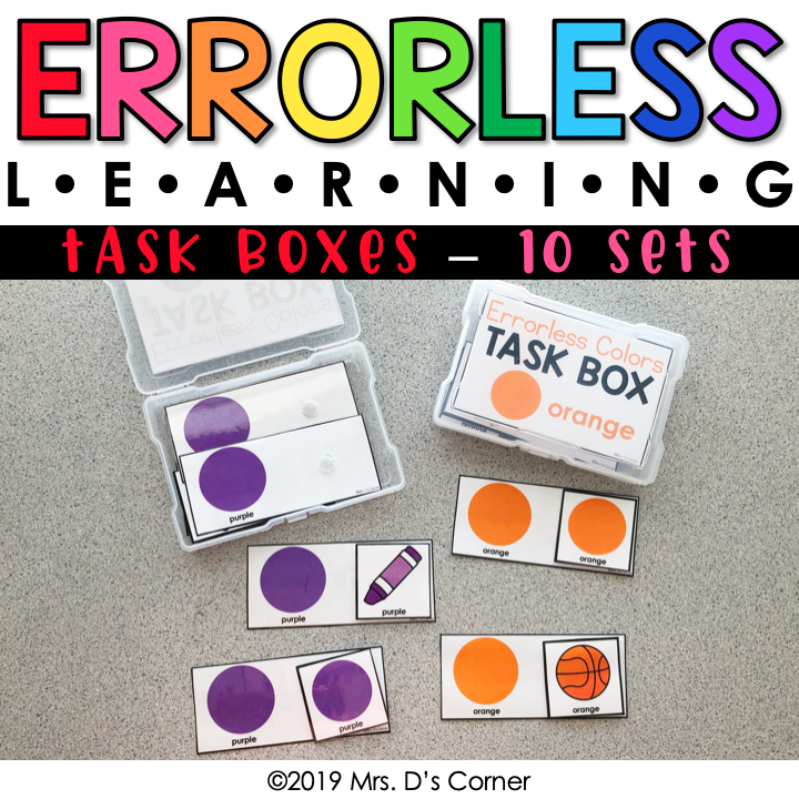 Errorless Learning Task Box (91 task boxes included!)