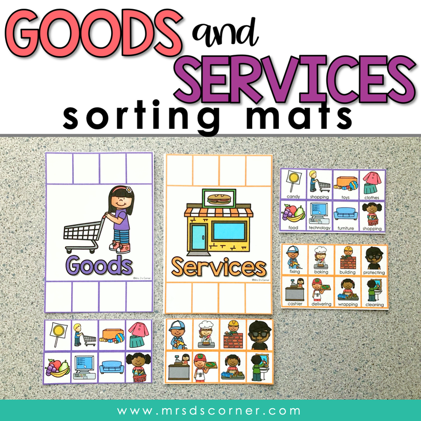 Goods and Services Activity Sorting Mats [2 mats included] | Reader Bo ...