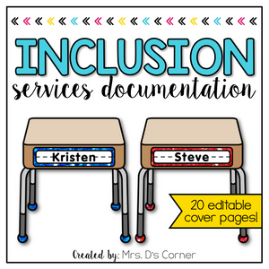 Editable Inclusion Documentation Forms | Editable IEP Service Time Forms