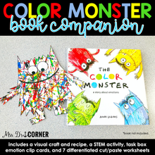 Load image into Gallery viewer, Color Monster Book Companion, Visual Craft and Recipe, and STEM Activity