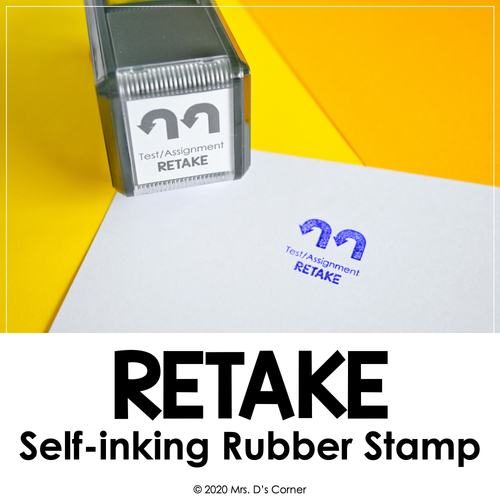 Test or Assignment Retake Self-inking Rubber Stamp | Mrs. D's Rubber Stamp Collection