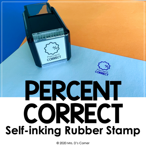 Percent Correct Self-inking Rubber Stamp | Mrs. D's Rubber Stamp Collection