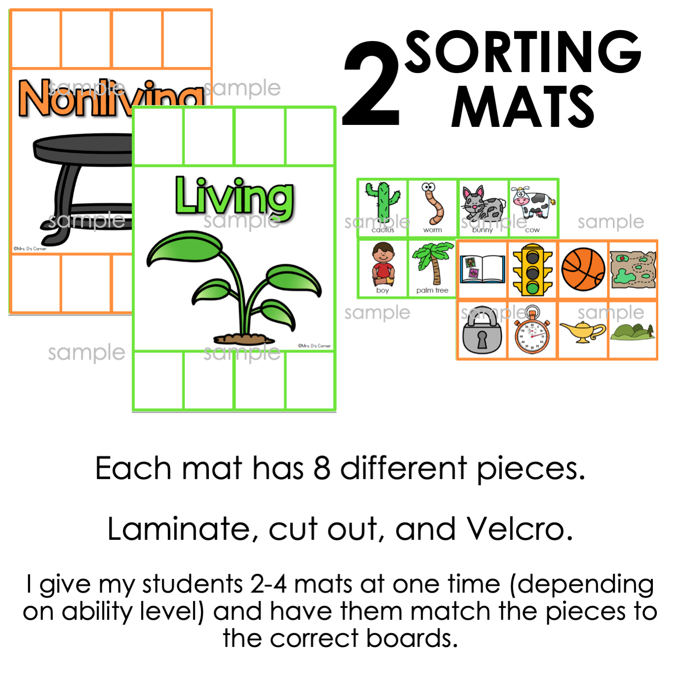 Living and Nonliving Sorting Mats [2 mats included] | Living Nonliving Activity