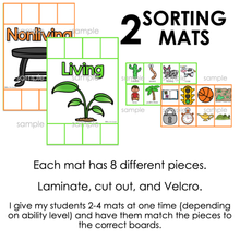 Load image into Gallery viewer, Living and Nonliving Sorting Mats [2 mats included] | Living Nonliving Activity