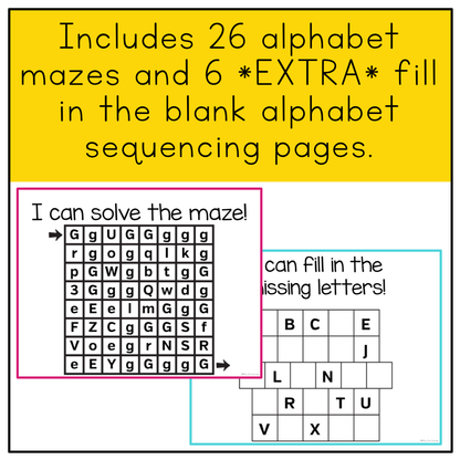 Fine Motor Skills Practice (Alphabet Mazes) | Distance Learning