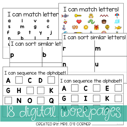 DIGITAL Adapted Work Binder ( Alphabet )