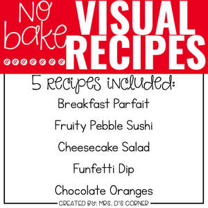 September Visual Recipes with REAL Pictures for Cooking in the Classroom