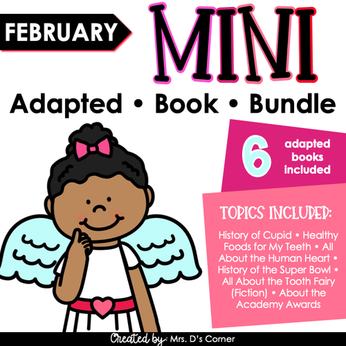 February Mini Adapted Book Bundle [6 books!] Digital + Printable Adapted Books
