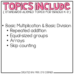 Multiplication and Division Adapted Work Binder®