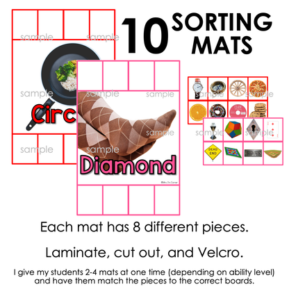 2D Shapes Sorting Mats with REAL Photos | 2D Real Life Shape Sorting Mats