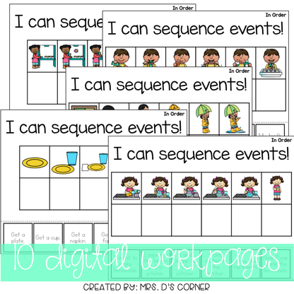 DIGITAL Adapted Work Binder ( Sequencing )